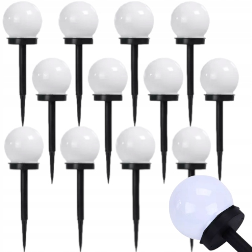 MAXSELL vstavaná solárna lampa biela 37 cm 12 ks.